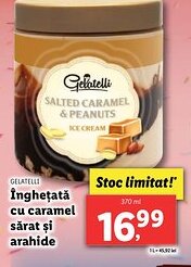 Lidl GELATELLI Îngheţată cu caramel sărat şi arahide Ofertă
