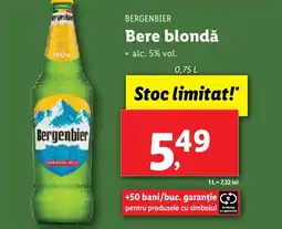 Lidl BERGENBIER Bere blondǎ Ofertă