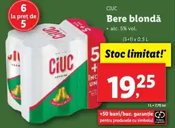 Lidl CIUC Bere blondă Ofertă