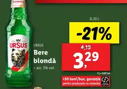 Lidl URSUS Bere blondǎ Ofertă