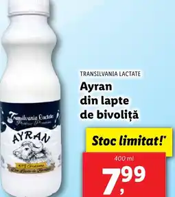 Lidl TRANSILVANIA LACTATE Ayran din lapte de bivoliță Ofertă