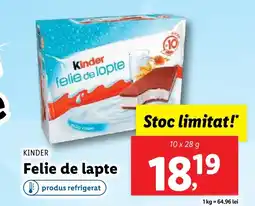 Lidl KINDER felie de lapte Ofertă