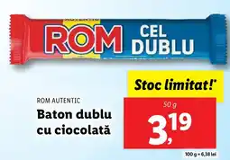 Lidl ROM AUTENTIC Baton dublu cu ciocolată Ofertă