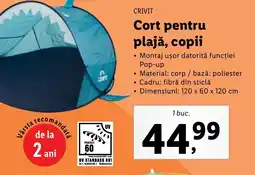 Lidl CRIVIT Cort pentru plajă, copii Ofertă