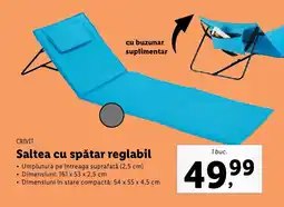 Lidl CRIVIT Saltea cu spătar reglabil Ofertă