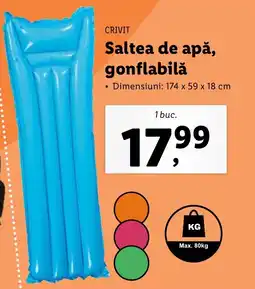 Lidl CRIVIT Saltea de apă, gonflabilă Ofertă