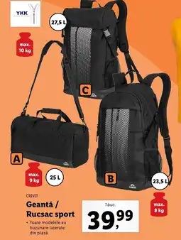 Lidl CRIVIT Geantă / Rucsac sport Ofertă