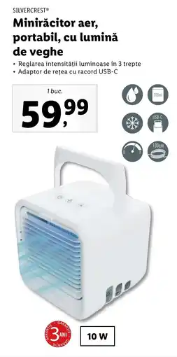 Lidl SILVERCREST® Minirǎcitor aer, portabil, cu lumină de veghe Ofertă