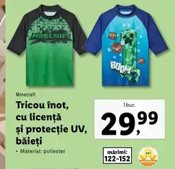 Lidl Minecraft Tricou înot, cu licență și protecție UV, băieți Ofertă
