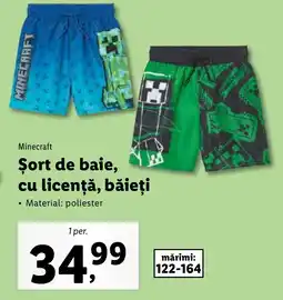 Lidl Minecraft Şort de baie, cu licență, băieți Ofertă