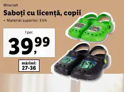 Lidl Minecraft Saboți cu licență, copii Ofertă