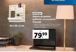 Lidl Suport de perete, perforat, cu accesorii, 2 bucăţi Ofertă