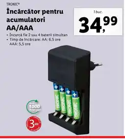 Lidl TRONIC® Încărcător pentru acumulatori AA/AAA Ofertă