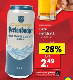 Lidl PERLENBACHER Bere nefiltratǎ Ofertă