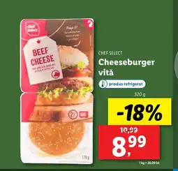Lidl CHEF SELECT Cheeseburger vită Ofertă