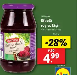 Lidl FRESHONA Sfeclă roşie, fâşii Ofertă