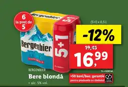 Lidl BERGENBIER Bere blondǎ Ofertă