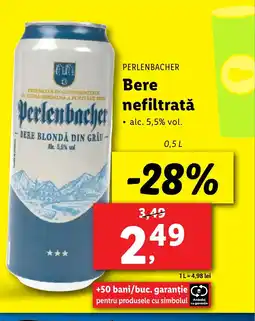 Lidl PERLENBACHER Bere nefiltratǎ Ofertă