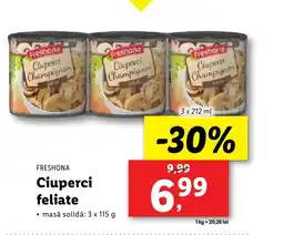 Lidl FRESHONA Ciuperci feliate Ofertă