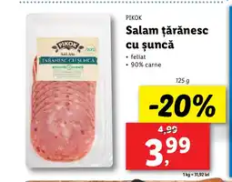 Lidl PIKOK Salam ţărănesc cu șuncă Ofertă