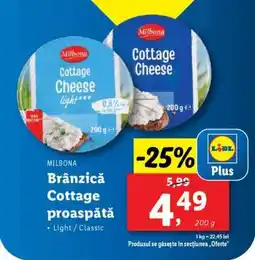 Lidl Brânzică Cottage proaspătă Ofertă