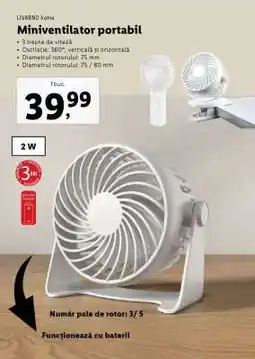 Lidl Miniventilator portabil Ofertă