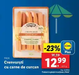 Lidl Crenvurști cu carne de curcan Ofertă