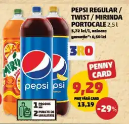 Penny PEPSI regular / twist, MIRINDA portocale Ofertă