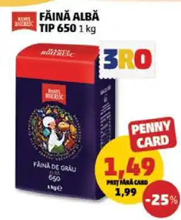 Penny Făină Albă Tip 650 1 kg Ofertă