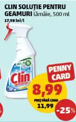 Penny CLIN SOLUTIE PENTRU GEAMURI LĂMÂIE 500 ml Ofertă