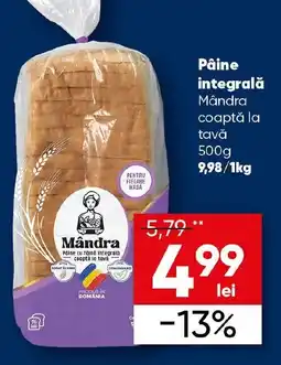 PROFI Pâine integrală Mândra coaptă la tavă Ofertă