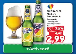 Kaufland CIUC Radler Mix bere fără alcool & limonadǎ Ofertă
