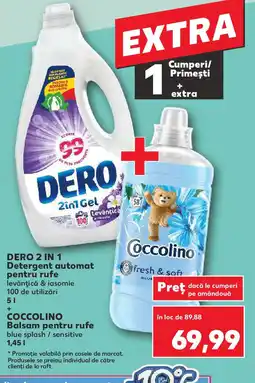 Kaufland DERO 2 in 1 Detergent automat pentru rufe + COCCOLINO Balsam pentru rufe Ofertă