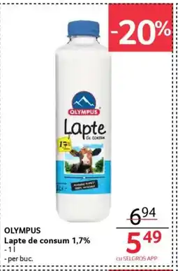Selgros OLYMPUS Lapte de consum 1,7% Ofertă