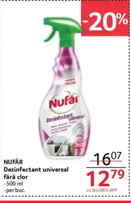 Selgros NUFAR Dezinfectant universal fără clor Ofertă