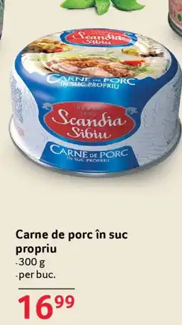Selgros Carne de porc în suc propriu Ofertă
