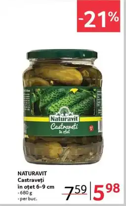 Selgros Naturavit castraveţi în oțet Ofertă