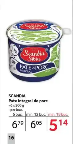 Selgros SCANDIA Pate integral de porc Ofertă