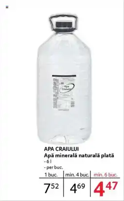 Selgros APA CRAIULUI Apă minerală naturală plată Ofertă