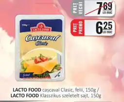 CBA LACTO FOOD cașcaval Clasic, felii, 150g Ofertă