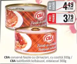 CBA CBA conservă fasole cu cârnaciori, cu costiță 300g Ofertă