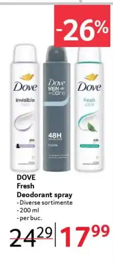 Selgros DOVE Fresh Deodorant spray Ofertă