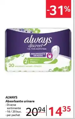 Selgros ALWAYS Absorbante urinare Ofertă
