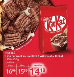 NESTLÉ Lion caramel și ciocolată / Wildcrush / KitKat