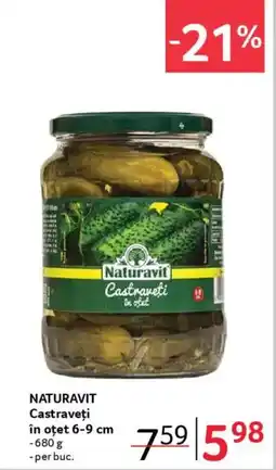 Selgros NATURAVIT Castraveţi în oțet 6-9 cm Ofertă