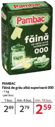 Selgros PAMBAC Făină de grâu albă superioară 000 Ofertă