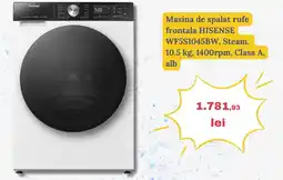 Masina de spalat rufe frontala HISENSE WF5S1045BW, Steam, 10.5 kg, 1400rpm, Clasa A, alb