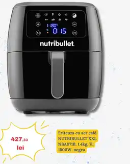 Friteuza cu aer cald NUTRIBULLET XXL NBA071B, 1.4kg, 71, 1800W, negru