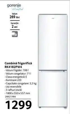 Selgros Combină frigorifică RK4182PW4 Ofertă