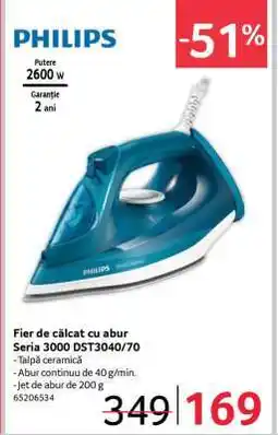 Selgros Fier de călcat cu abur Seria 3000 DST3040/70 Ofertă